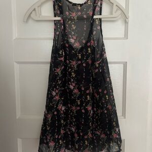 Floral Sheer Sleeveless Top